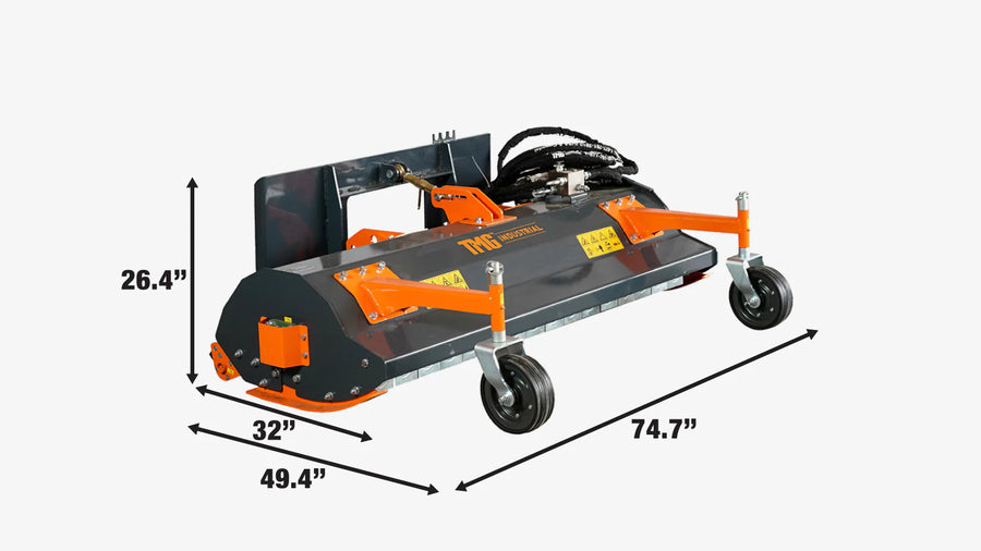 72" Hydraulic Skid Steer Flail Mower, TMG-SFM72