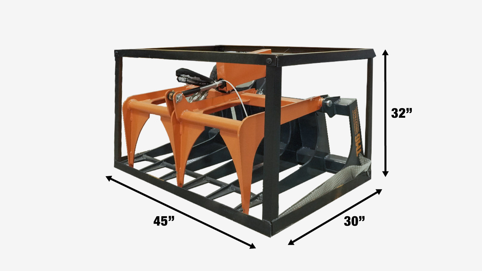 TMG Industrial 42” Mini Skid Steer Skeleton Grapple Attachment, Toro Style Mount, 24” Arm Opening, 2000 lb Weight Capacity, TMG-SG42-shipping-info-image