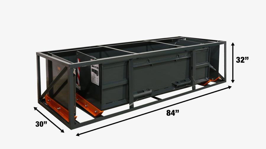 7' Skid Steer Snow Pusher w/Steel Cutting Edge, Pivoting Wear Shoes, Side Braces, 40-70 HP, TMG-SP07