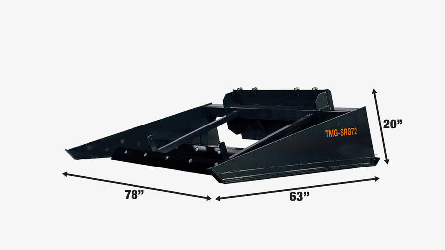 72" Skid Steer Road Grader, Bucket Stops w/Shackle Holes, Forward/Backward Cutting Edges, Grading, Spreading & Leveling TMG-SRG72