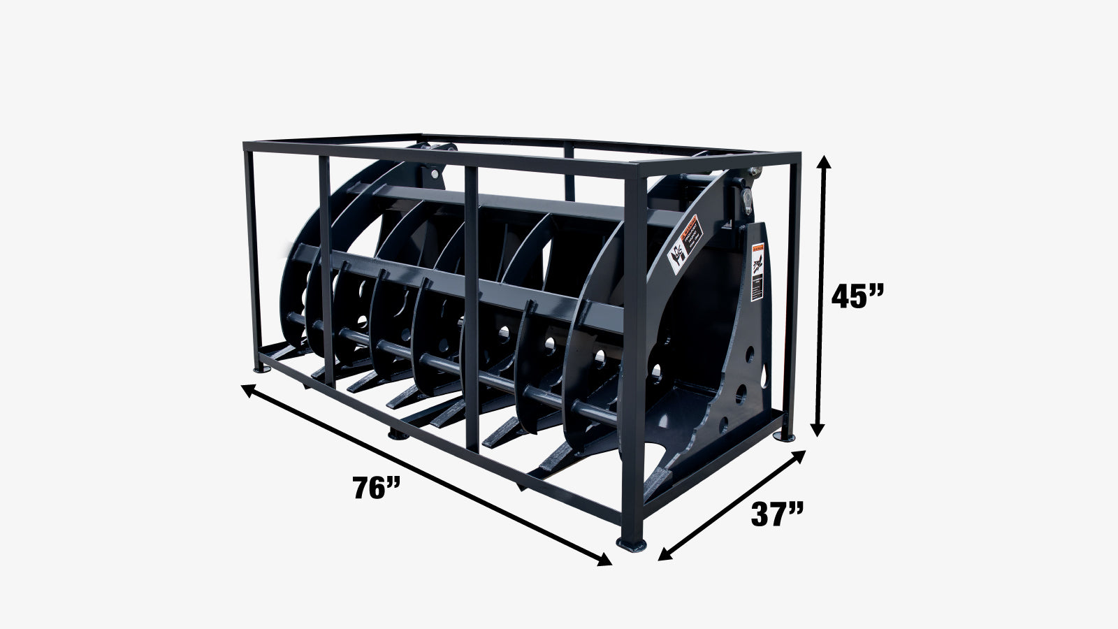 TMG Industrial 72” Skid Steer Root Rake Clamshell Grapple, Universal Mount, 54” Jaw Opening, 3000 lb Weight Capacity, TMG-SRR75-shipping-info-image