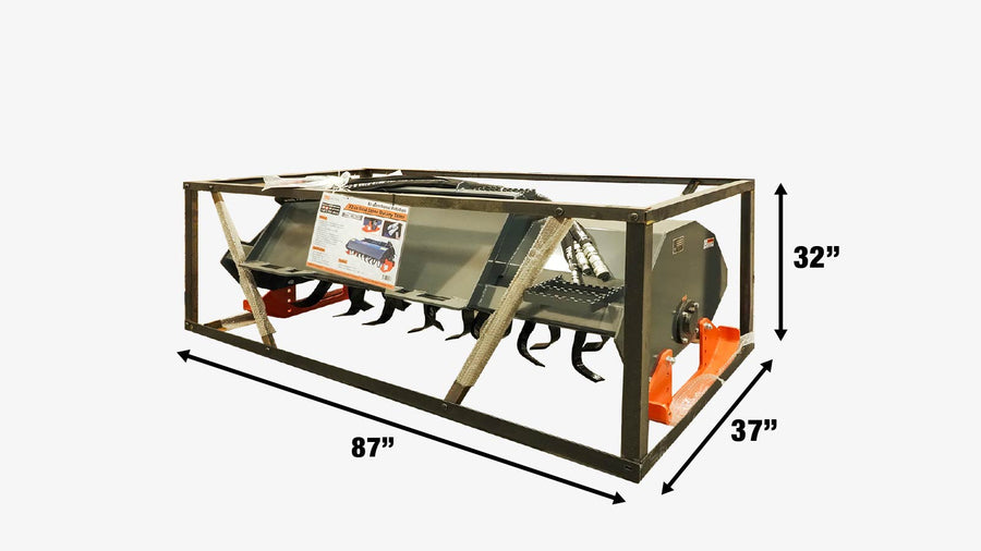 TMG Industrial 72" Skid Steer Rotary Till, Bi-Directional, 6" Tilling Depth, Universal Skid Mount, TMG-SRT72