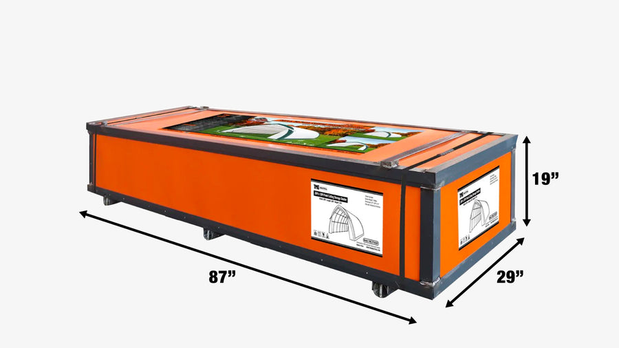 20' x 30' Arch Wall Peak Ceiling Storage Shelter with Heavy Duty 11 oz PE Cover & Drive Through Doors, TMG-ST2031P (Previously ST2030P) (Discontinued, No Longer Available)