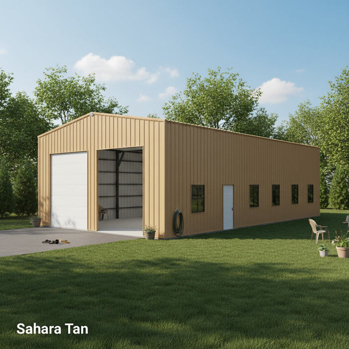Snow Series 30' x 50' x 15' Commercial Warehouse Steel Building, Pre-Engineered up to 85 PSF Snow Rated, Shop Drawings Provided, Fabricated in Canada TMG-MS305015-SR85 TMG Industrial CA