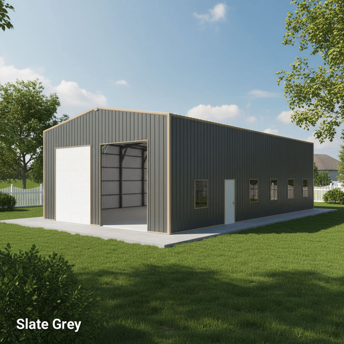 Snow Series 30' x 50' x 15' Commercial Warehouse Steel Building, Pre-Engineered up to 85 PSF Snow Rated, Shop Drawings Provided, Fabricated in Canada TMG-MS305015-SR85 TMG Industrial CA