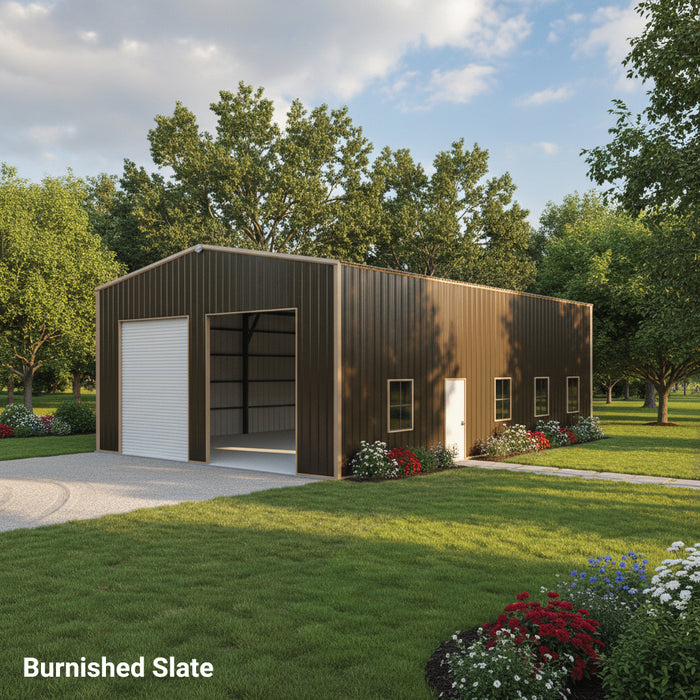 Snow Series 25' x 30' x 14' commercial warehouse steel building 50 PSF snow rated TMG-MS253014-SR50