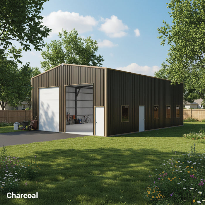 Snow Series 25' x 30' x 14' commercial warehouse steel building 50 PSF snow rated TMG-MS253014-SR50