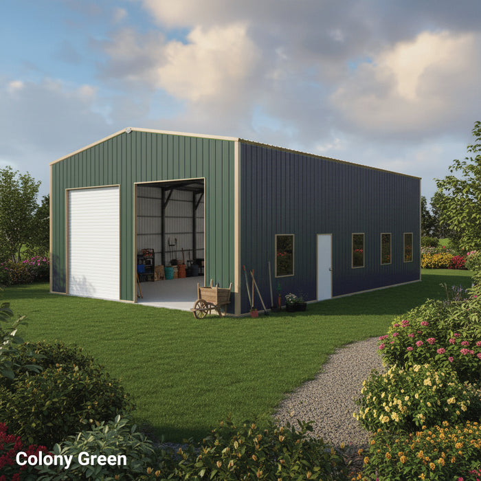 Snow Series 25' x 30' x 14' Commercial Warehouse Steel Building, Pre-Engineered to 50 PSF Snow Rated, Shop Drawings Provided, Fabricated in Canada TMG-MS253014-SR50