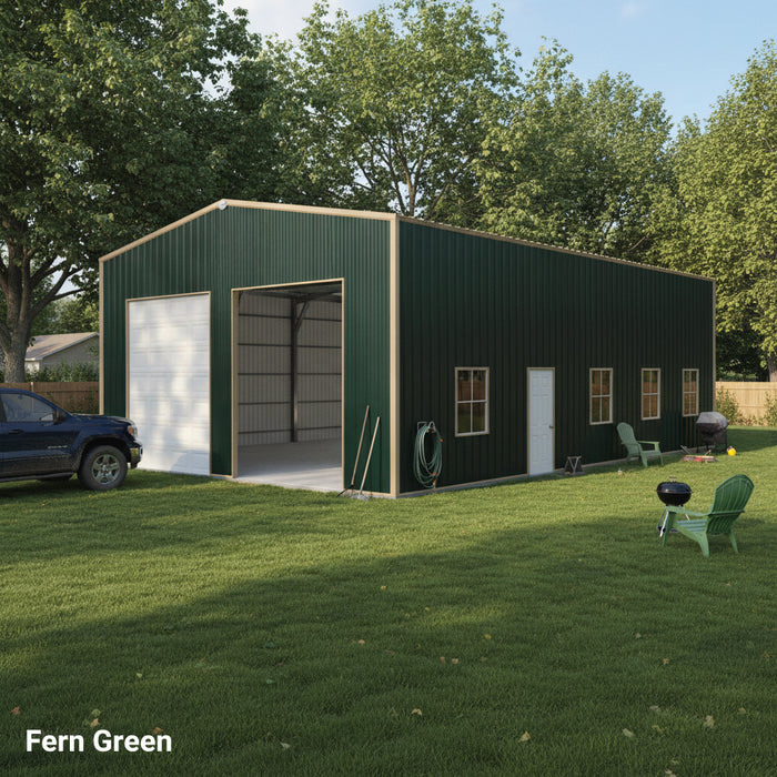 Snow Series 25' x 30' x 14' commercial warehouse steel building 50 PSF snow rated TMG-MS253014-SR50