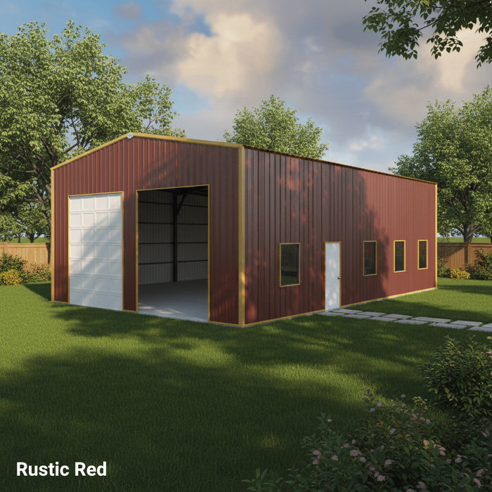 Snow Series 25' x 30' x 14' commercial warehouse steel building 50 PSF snow rated TMG-MS253014-SR50