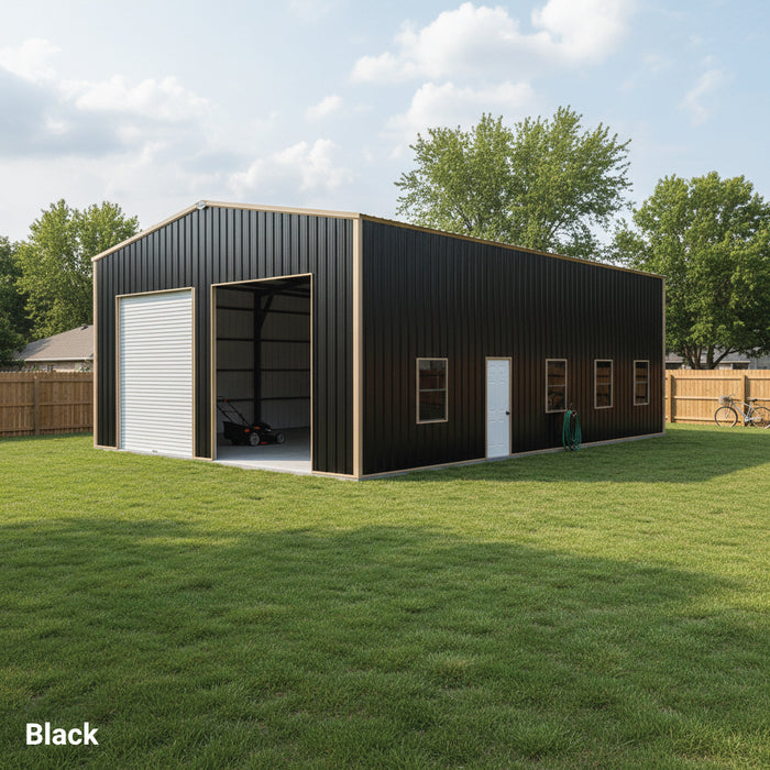 Snow Series 25' x 30' x 14' commercial warehouse steel building 50 PSF snow rated TMG-MS253014-SR50