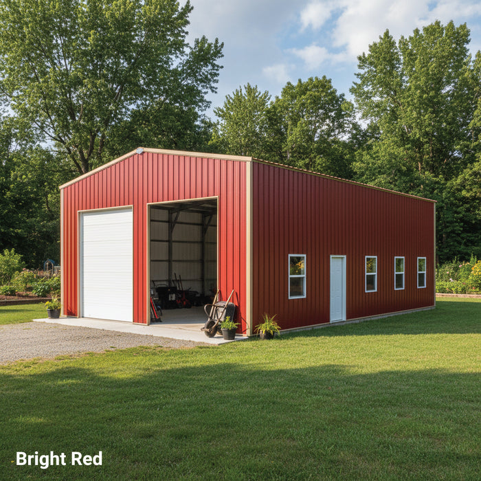 Snow Series 25' x 30' x 14' commercial warehouse steel building 50 PSF snow rated TMG-MS253014-SR50