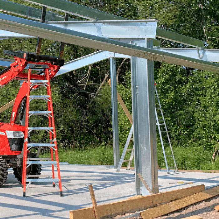 Snow Series 25' x 30' x 14' Commercial Warehouse Steel Building, Pre-Engineered to 50 PSF Snow Rated, Shop Drawings Provided, Fabricated in Canada TMG-MS253014-SR50