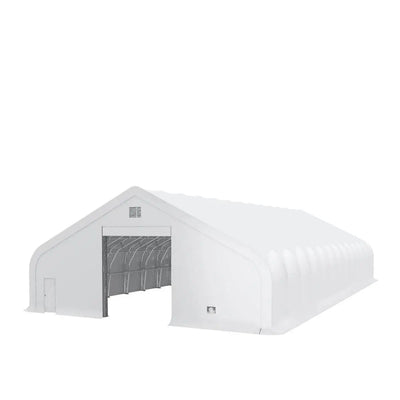 Snow Series 50' x 100' dual truss storage shelter with 25 PSF snow load, TMG-DT50100-SR25