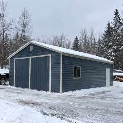 20' x 30' Metal Garage Shed Steel Building, 35 PSF Snow Load Rated, 11'10" Large Front Door, Side Entry, 13' Peak Height, Engineering Drawing, TMG-MSE2030D-SR35