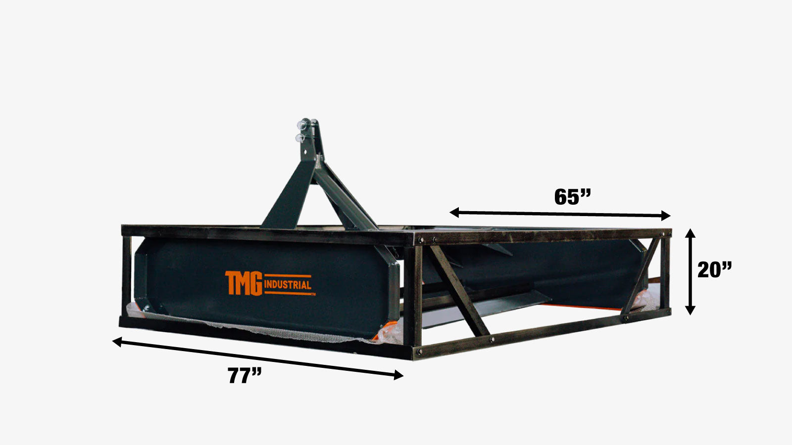 TMG Industrial 72” Tractor Land Leveler, 3-Point Hitch, 70” Grading Width, Adjustable Depth, Double Edge Blades, Category 1 & 2, TMG-TLL72-shipping-info-image