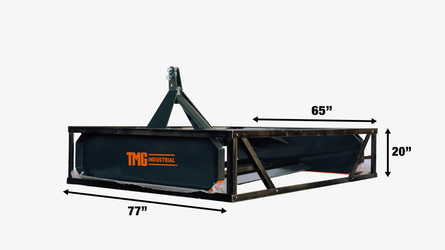 72" Tractor Land Leveler, 3-Point Hitch, 70" Grading Width, Double Edge Blades, Category 1 & 2 TMG-TLL72