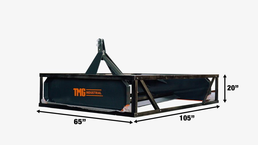 96" Tractor Land Leveler, 3-Point Hitch, 94" Grading Width, Double Edge Blades, Category 1 & 2 TMG-TLL96