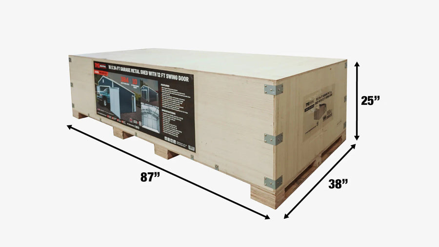 16' x 24' Metal Garage Shed, Double Front & Side Doors, 10' Peak, 384 Sq-Ft TMG-MS1624 (Discontinued – No Longer Available)