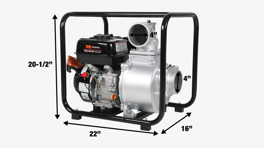 TMG-100TWP 352 GPM 4" Semi-Trash Water Pump with 7.5 HP Gas Engine