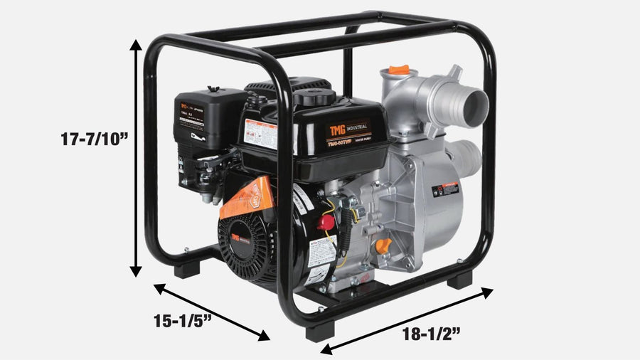 TMG-50TWP Pompe à eau semi-poubelle 132 GPM 2" avec moteur à essence 6,5 HP