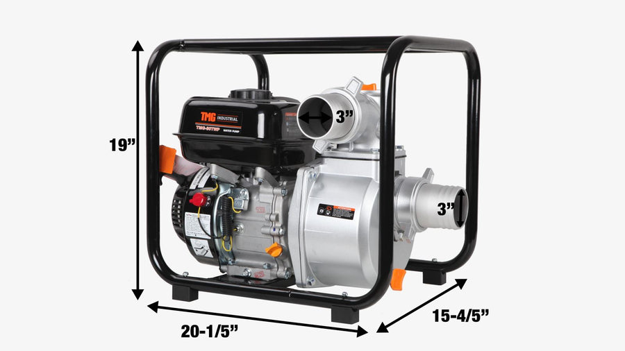 220 GPM 3" Semi-Trash Water Pump with 6.5 HP Gas Engine, TMG-80TWP