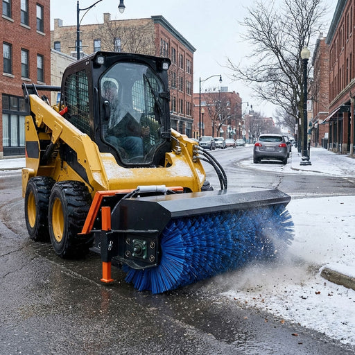 72" Skid Steer Rotary Angle Snow Broom – Standard Flow, 27" Brush, Bi-Directional, TMG-AB72 TMG Industrial