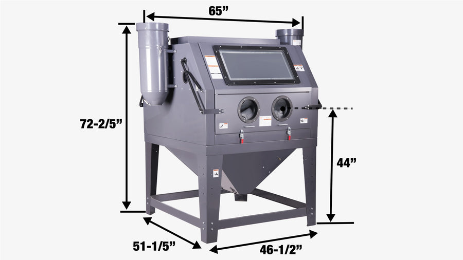 320 Gallon/1200L Commercial Cabinet Sandblaster, Dual Station Back to Back, Vacuum System, Oversized Window TMG-ABC120