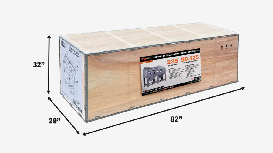 235 Gallon/880L Commercial Cabinet Sandblaster, Dual Station Side-by-Side, Vacuum System, Oversized Window TMG-ABC88