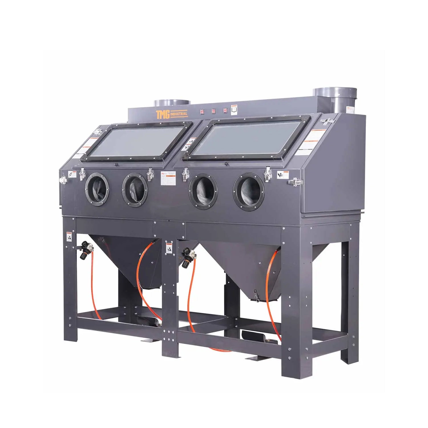 235 Gallon/880L Commercial Cabinet Sandblaster, Dual Station Side-by-Side, Vacuum System, Oversized Window TMG-ABC88