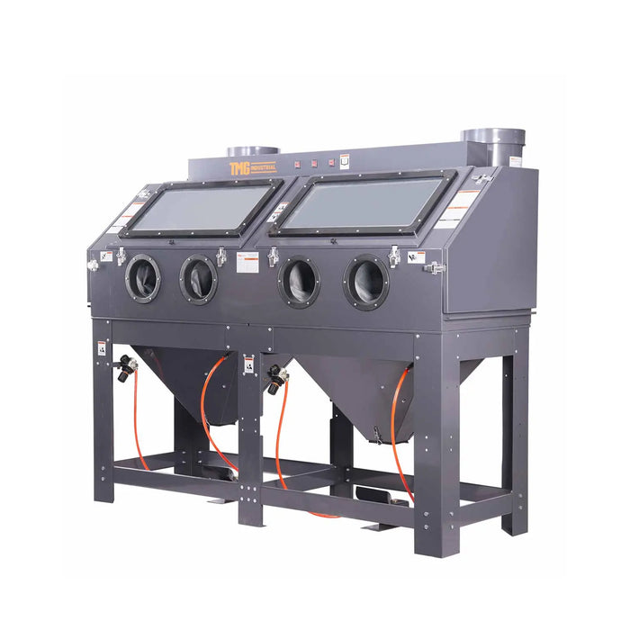 235 Gallon/880L Commercial Cabinet Sandblaster, Dual Station Side-by-Side, Vacuum System, Oversized Window TMG-ABC88
