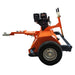 Side profile showing wheel and tongue of ATV/UTV Tow Behind Flail Mower