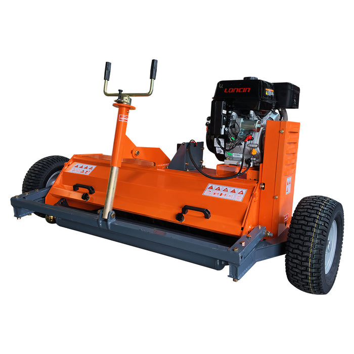 47" ATV/UTV Tow Behind Flail Mower, 15HP Gas Engine, 48 Y-Blade Cutting, 2" Ball Hitch, TMG-AFMS48