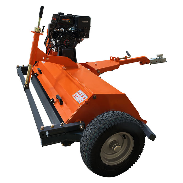 59" ATV/UTV Tow Behind Flail Mower, 15HP Gas Engine, 60 Y-Blade Cutting, 2" Ball Hitch, TMG-AFMS60