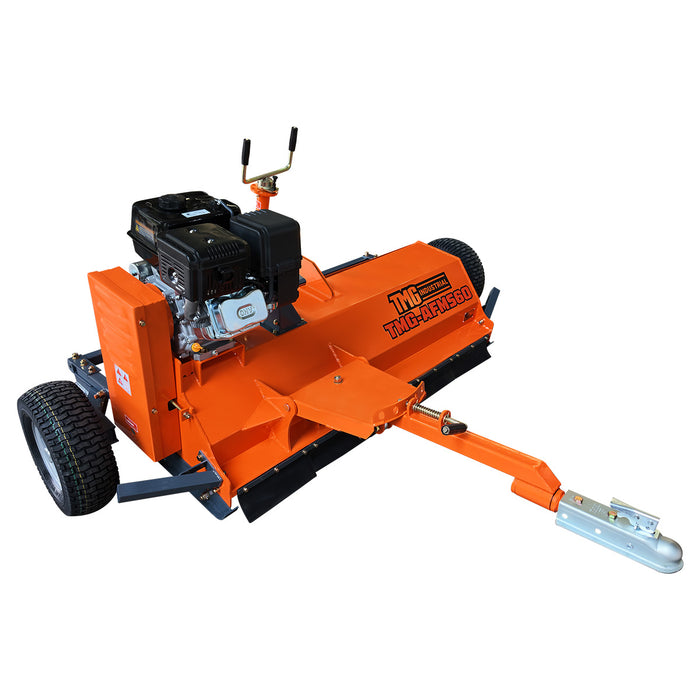 59" ATV/UTV Tow Behind Flail Mower, 15HP Gas Engine, 60 Y-Blade Cutting, 2" Ball Hitch, TMG-AFMS60