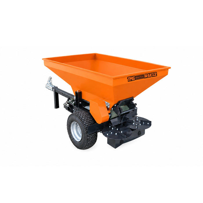 Épandeur remorquable de 11,5 pi³ pour VTT et côte à côte, moteur à essence 6,5 HP, largeur d'épandage de 11,5 pi, attelage à boule de 2", TMG-AFS12