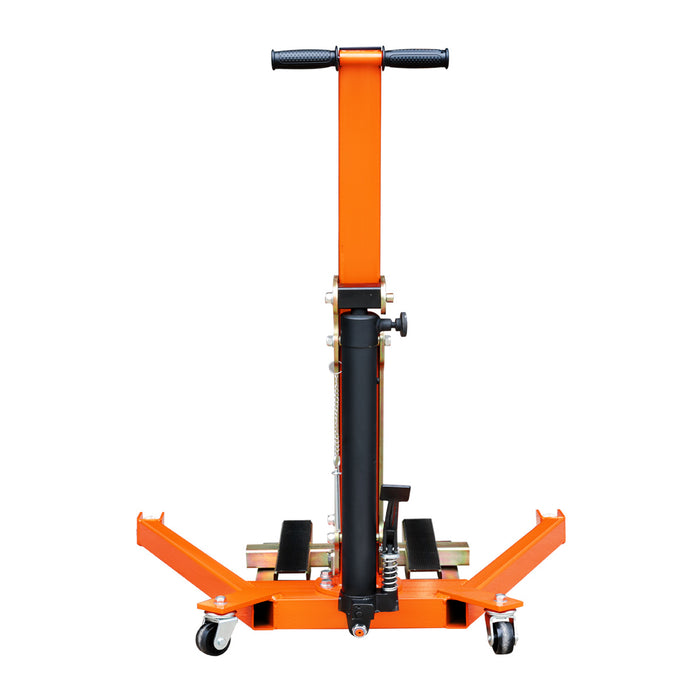 TMG Industrial 1100-lb Mobile Motorcycle Lift, 18” Max. Lift Height, Wide Base Platform, Foot Pedal Operation, Hydraulic Pump, TMG-ALM50