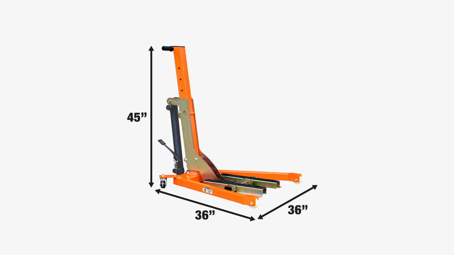 1100-lb Mobile Motorcycle Lift, 18" Max. Lift Height, Wide Base Platform, Foot Pedal Operation, Hydraulic Pump, TMG-ALM50 ((Discontinued, No Longer Available)