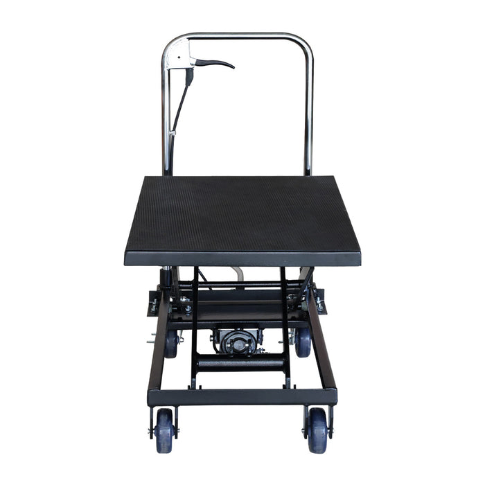 TMG Industrial 330-Lb Mobile Scissor Lift Table, 28” Lifting Height, Foot Pedal Operation, Rubber Padded Tabletop, TMG-ALS01
