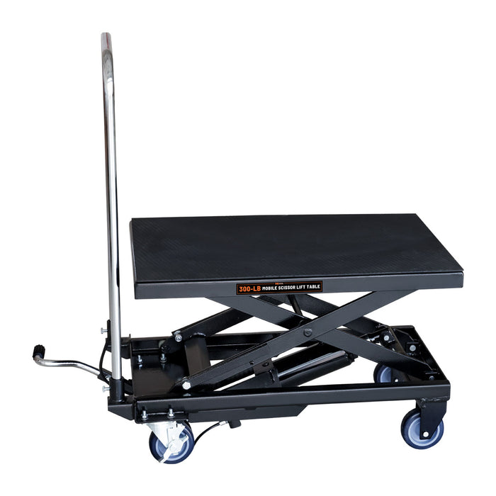 TMG Industrial Table élévatrice mobile à ciseaux de 330 lb, hauteur de levage de 28 po, fonctionnement par pédale, dessus de table rembourré en caoutchouc, TMG-ALS01