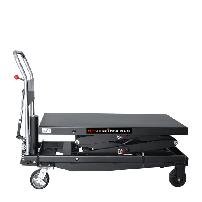 TMG Industrial 2200-lb Mobile Scissor Lift Table, 67” Lifting Height, Foot Pedal Operation, TMG-ALS10