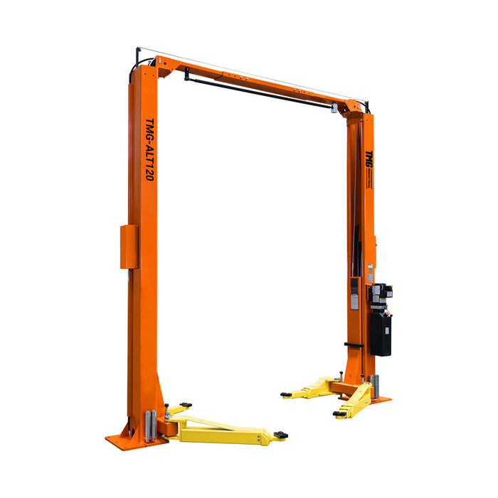 ALI Certified 10,000 lb Two-Post Overhead Auto Lift, Asymmetric/Symmetric Arms, 79" Lift Height, 144" Cross Beam, TMG-ALT120