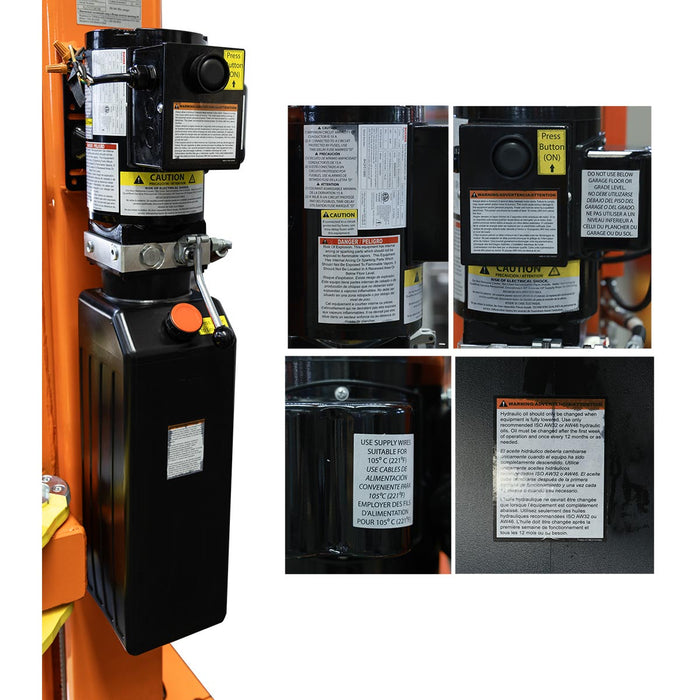 ALI Certified 10,000 lb Two-Post Overhead Auto Lift, Asymmetric/Symmetric Arms, 79" Lift Height, 166" Cross Beam, TMG-ALT128