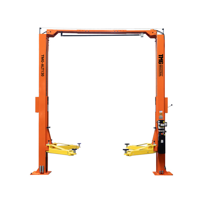 ALI Certified 10,000 lb Two-Post Overhead Auto Lift, Symmetric Arms, 79" Lift Height, 144" Cross Beam TMG-ALT130