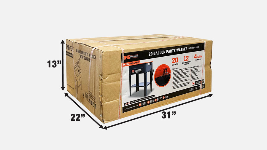 20 Gallon Parts Washer, 5' Power Cord, 120V Pump, 4 GPM Flow, TMG-APW20
