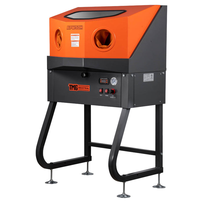 TMG-APW50H 50 gallon heated enclosed parts washer cabinet, front view