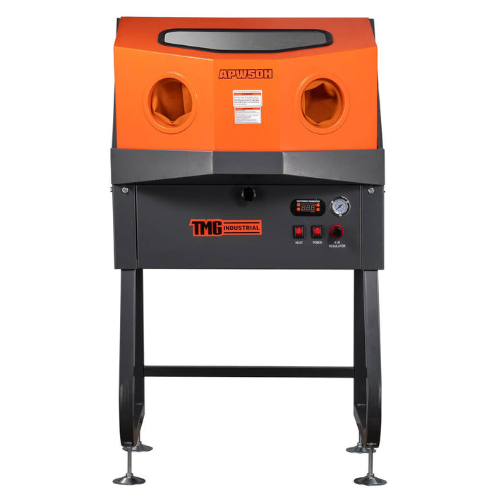 TMG-APW50H heated enclosed parts washer with closed cabinet, front view