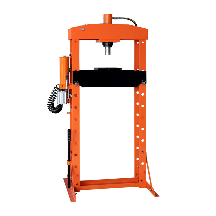 TMG Industrial 20 Ton Capacity Hydraulic Shop Press, Pneumatic & Manual Operation, 10 Bed Height Positions, TMG-ASP22