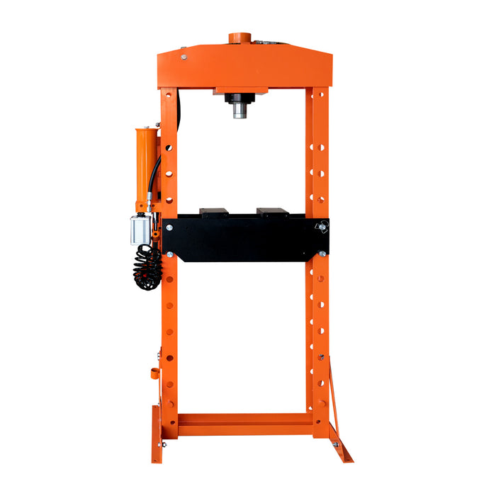 TMG Industrial 30 Ton Capacity Hydraulic Shop Press, Pneumatic & Manual Operation, 11 Bed Height Positions, TMG-ASP30