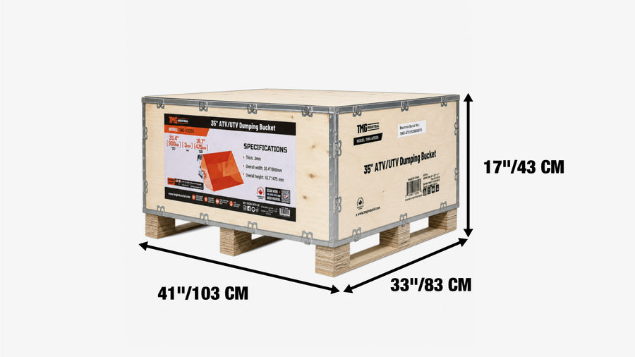 Benne basculante VTT/VUTT 35", système de basculement électrique, plaque de montage universelle, TMG-ATD35